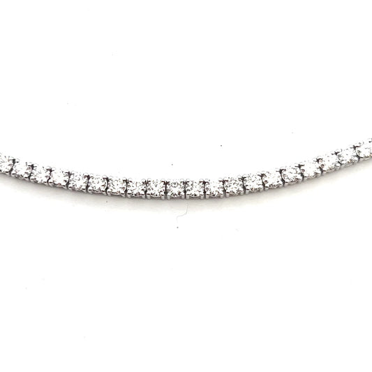 10 Carat Diamond Tennis Necklace | Lab-Created | 14K White Gold