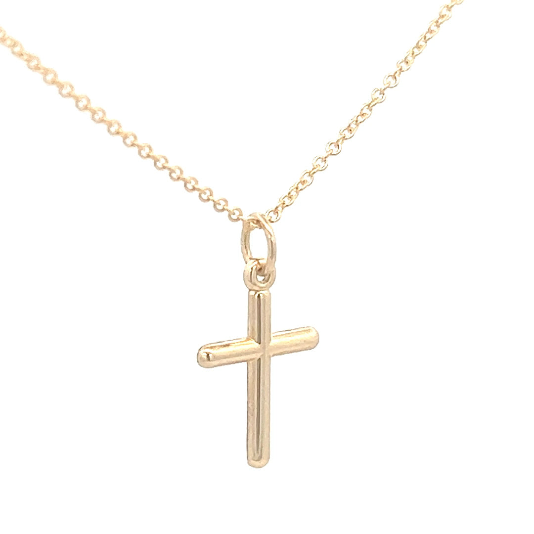 Simple Cross Pendant | 14k Yellow Gold