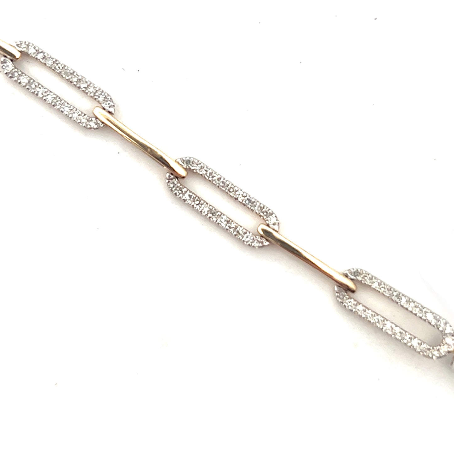 1/2ct Diamond Paper Clip Bracelet | 14k Yellow Gold