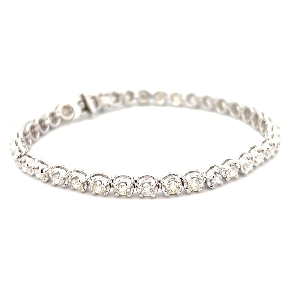 4.16cttw White Gold Tennis Bracelet | Diamond Tennis Bracelet | 14k White Gold