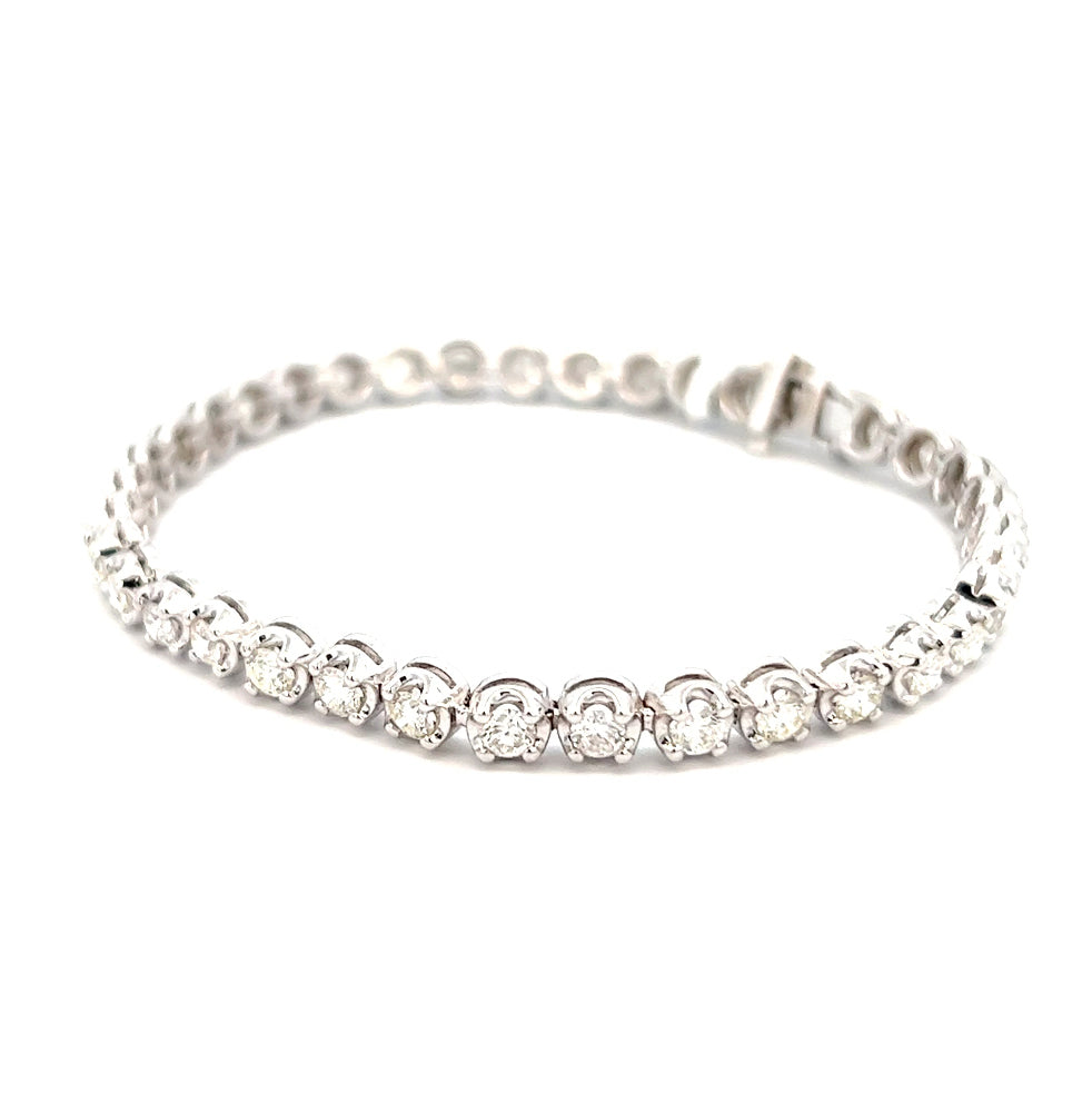 4.16cttw White Gold Tennis Bracelet | Diamond Tennis Bracelet | 14k White Gold