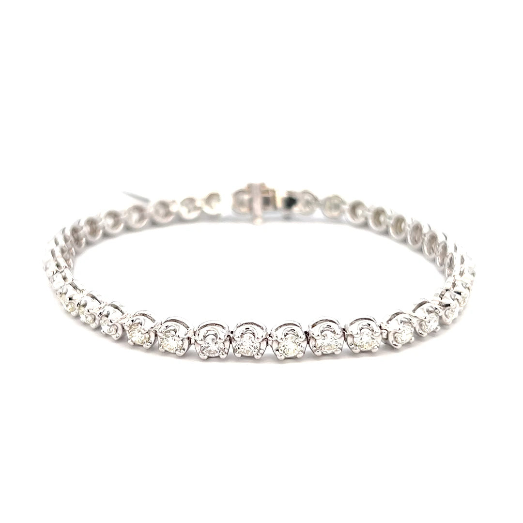 4.16cttw White Gold Tennis Bracelet | Diamond Tennis Bracelet | 14k White Gold