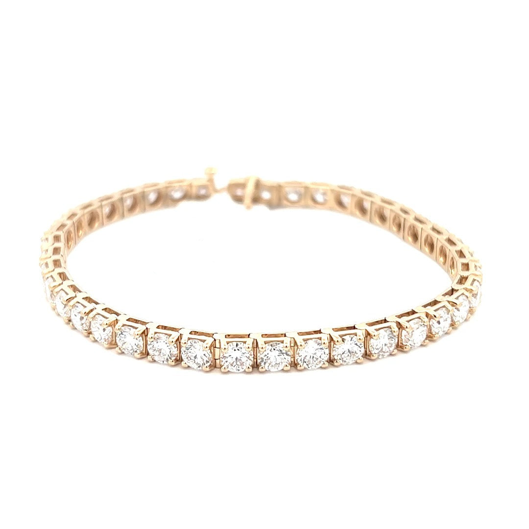 10.14cttw Yellow Gold Tennis Bracelet | Gold Diamond Bracelet | 14k Yellow Gold