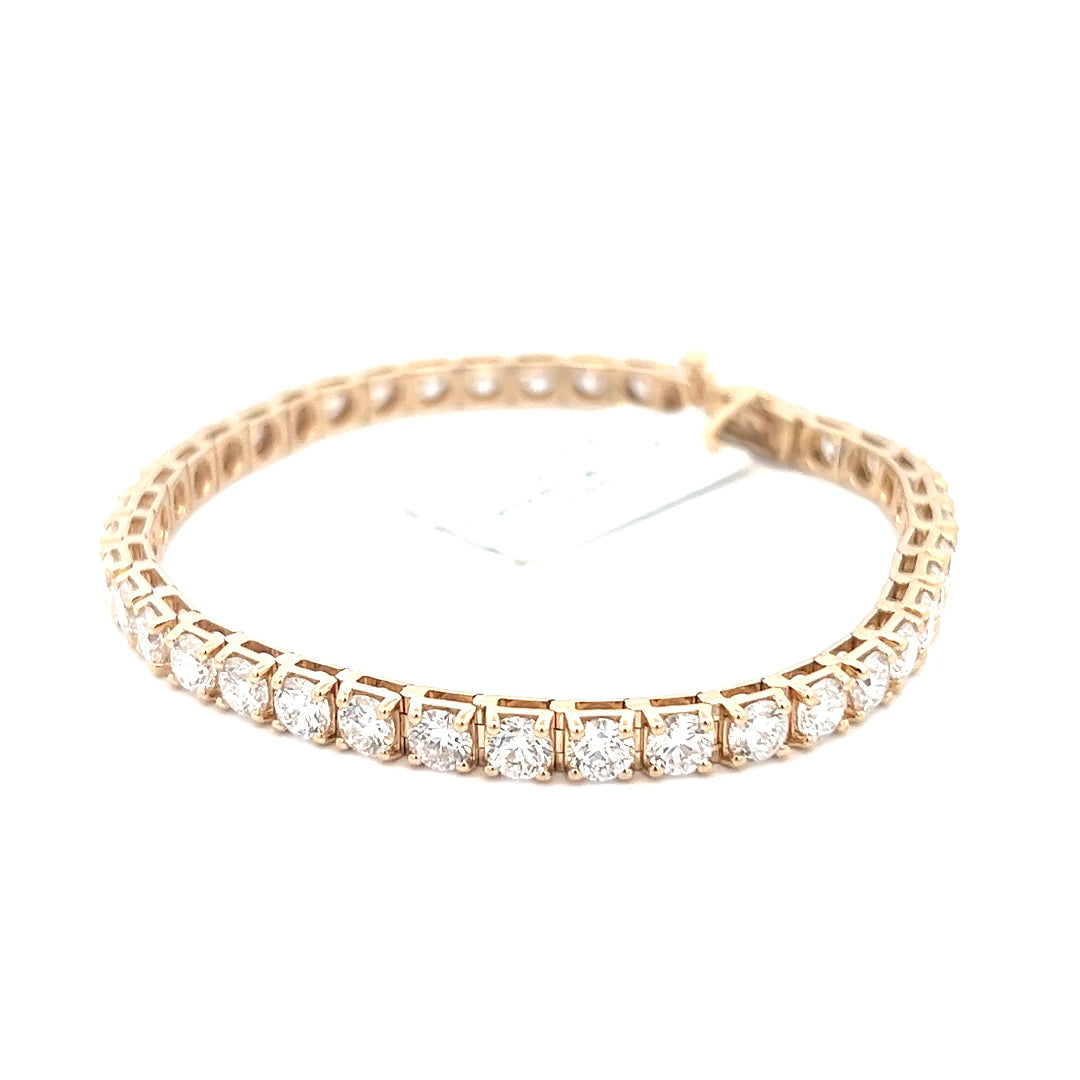 10.14cttw Yellow Gold Tennis Bracelet | Gold Diamond Bracelet | 14k Yellow Gold