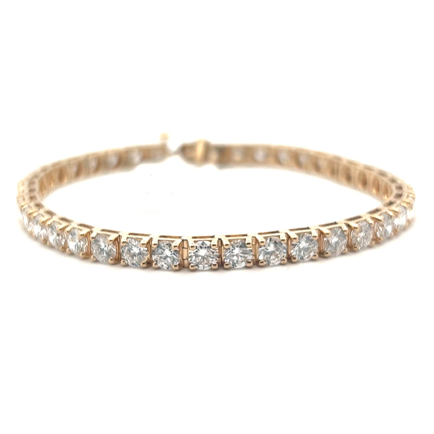 10.14cttw Yellow Gold Tennis Bracelet | Gold Diamond Bracelet | 14k Yellow Gold