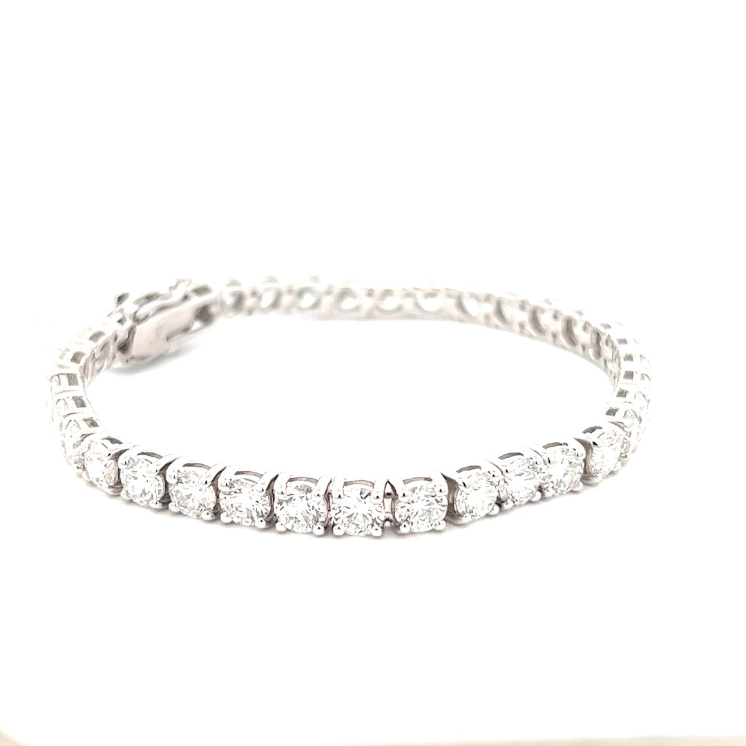 15 Carat Diamond Tennis Bracelet | 14k White Gold