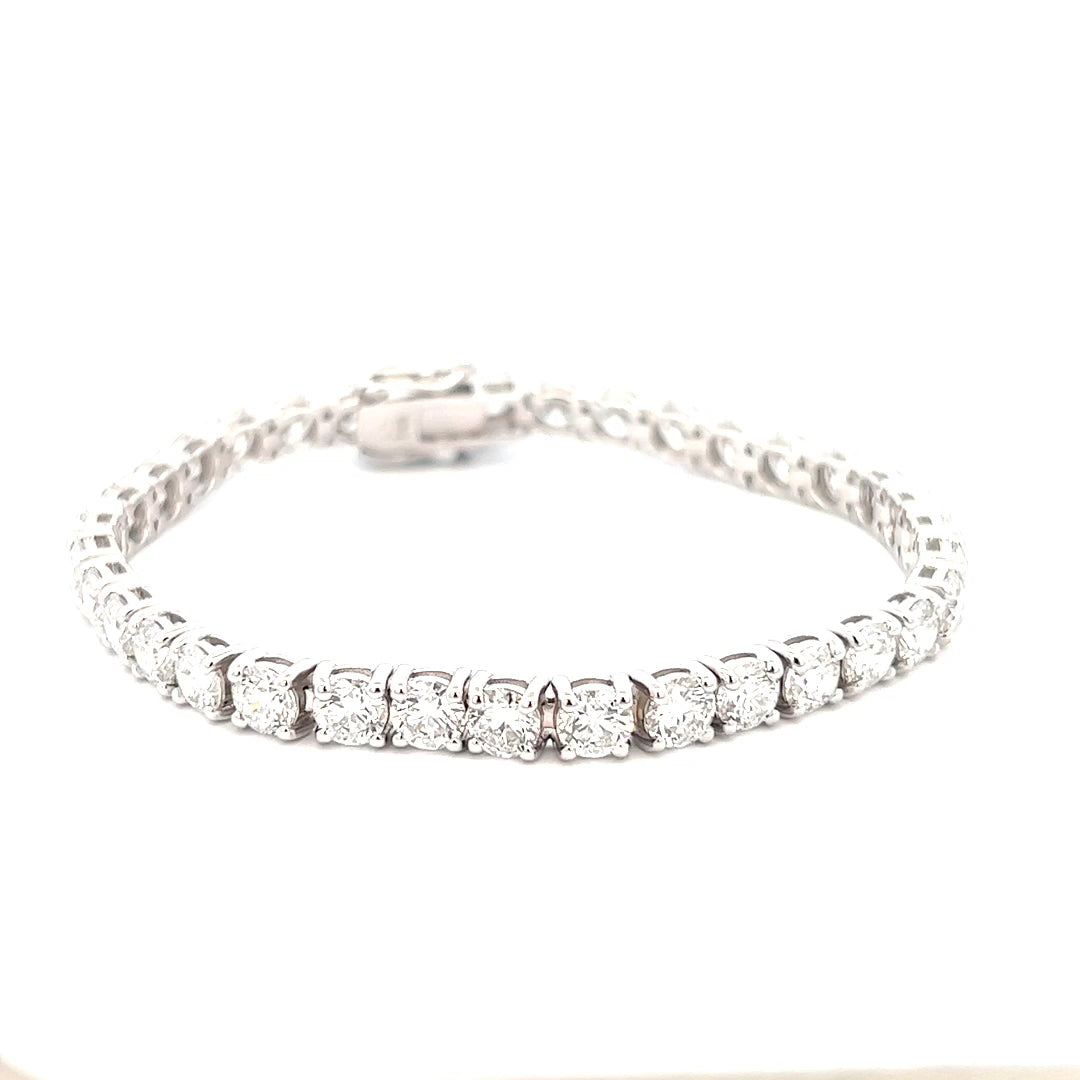 15 Carat Diamond Tennis Bracelet | 14k White Gold