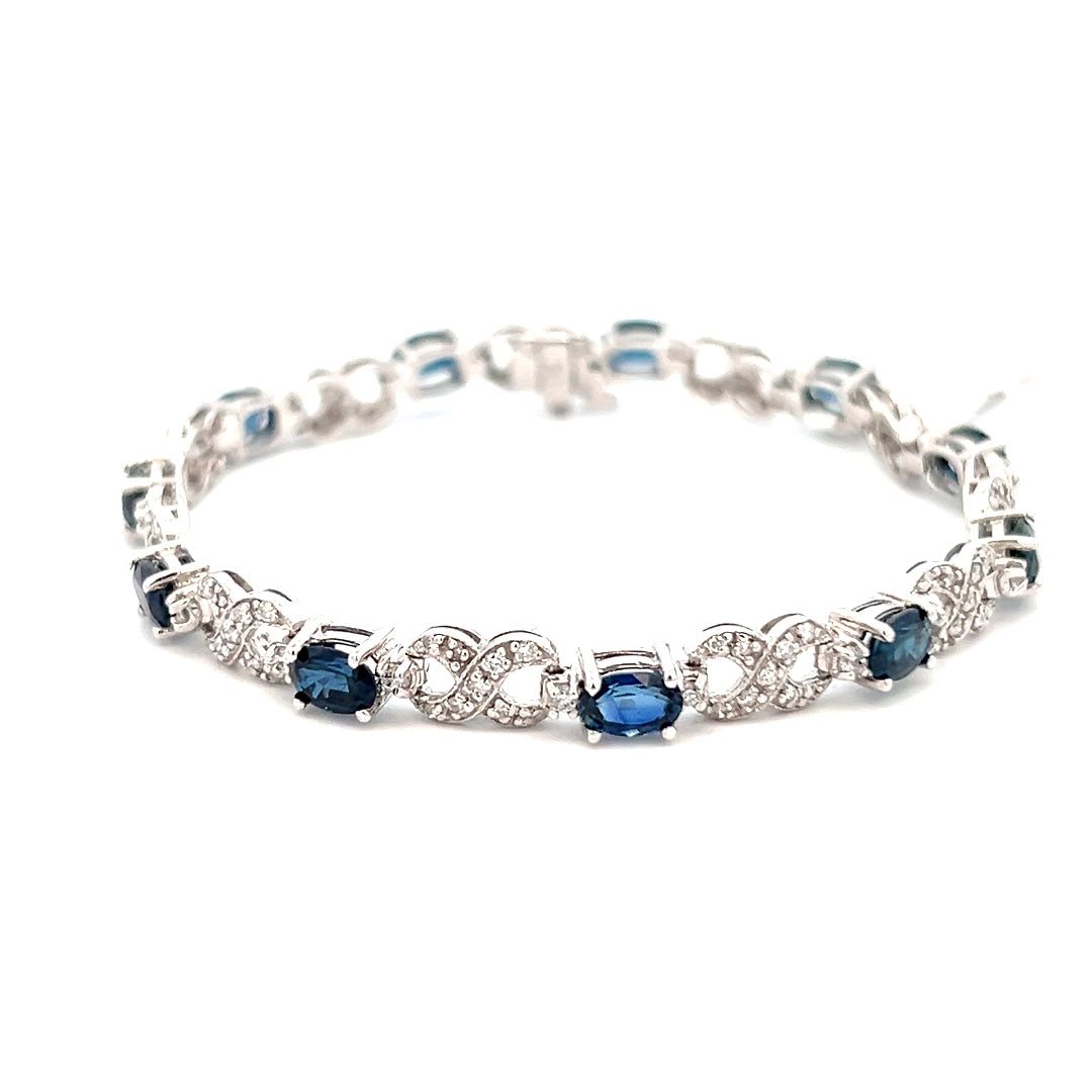 5.64cttw Sapphire Tennis Bracelet | Diamond and Sapphire Bracelet