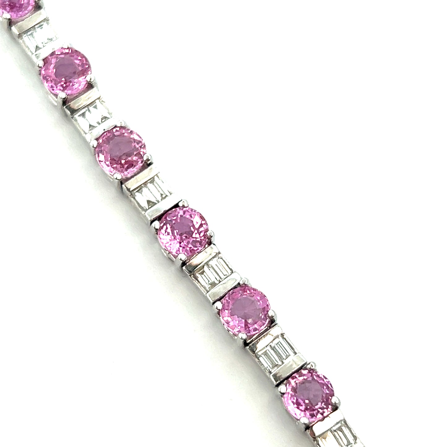 11.95cttw Sapphire and Diamond Bracelet | Pink Sapphire Bracelet