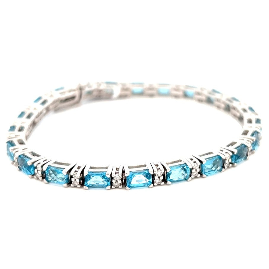 16.61cttw Blue Topaz Bracelet | Topaz Bracelet