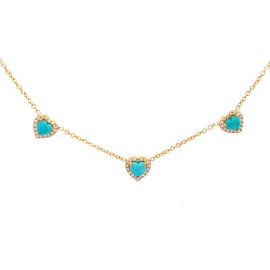 1cttw Turquoise Heart Necklace | Klein's Jewelry Houston