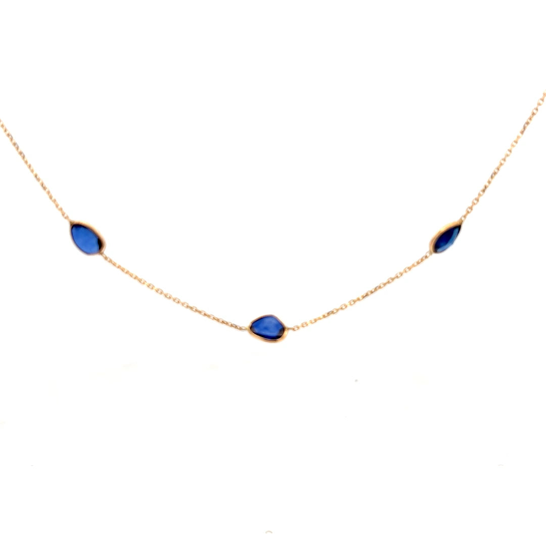 5cttw Gold Sapphire Necklace | Gemstone Necklace