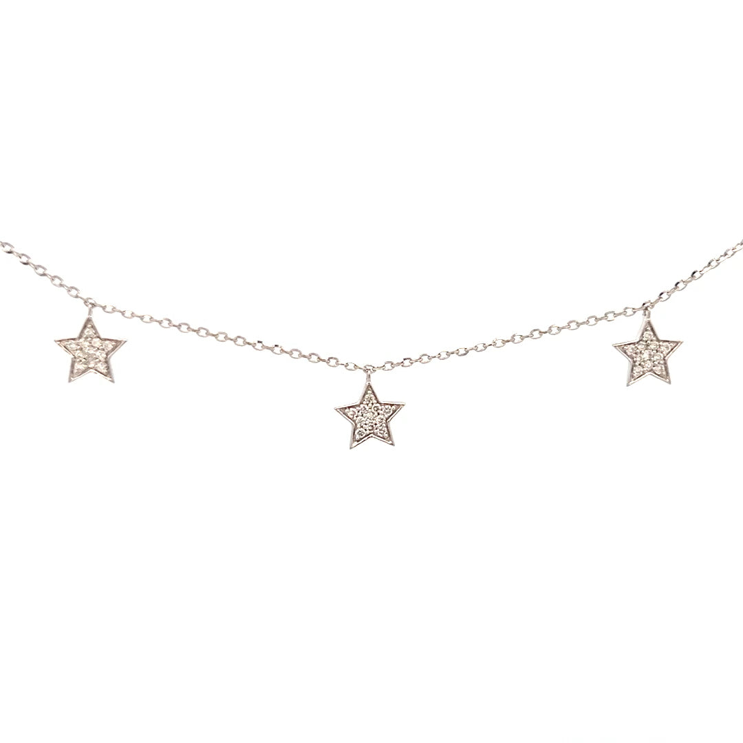 .25cttw Seven Star Drop Necklace | Star Dangle Necklace