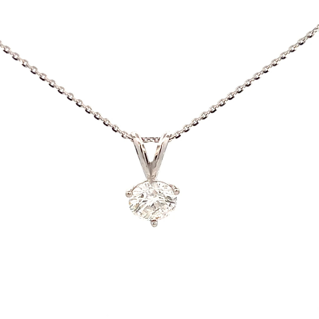 1ct Solitaire Diamond Necklace | Single Diamond Necklace