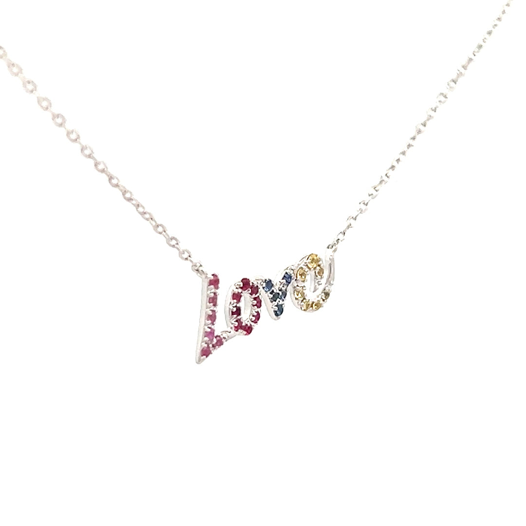 .13cttw Diamond Love Necklace | Love Necklace Gold | Love Pendant