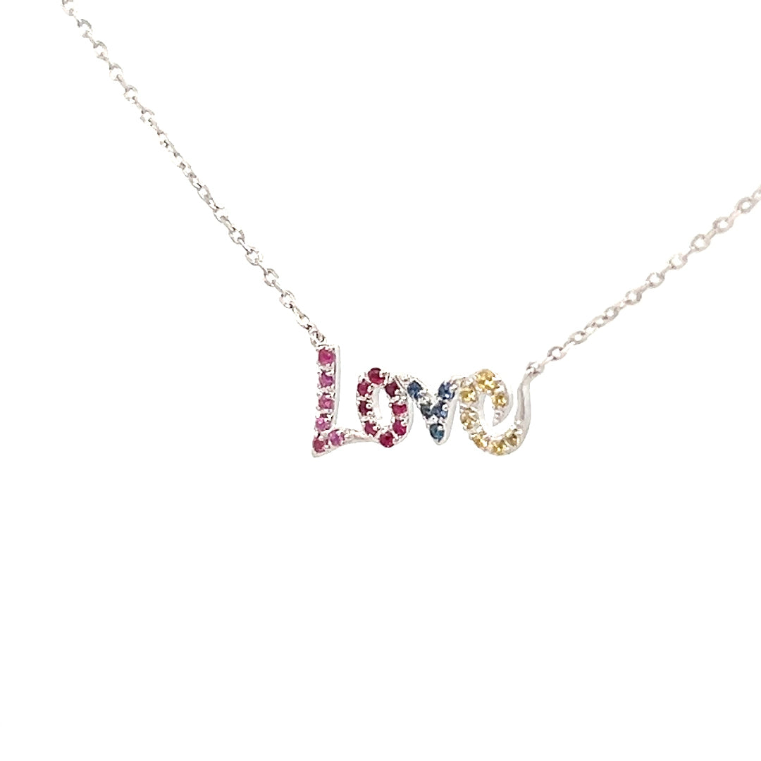 .13cttw Diamond Love Necklace | Love Necklace Gold | Love Pendant