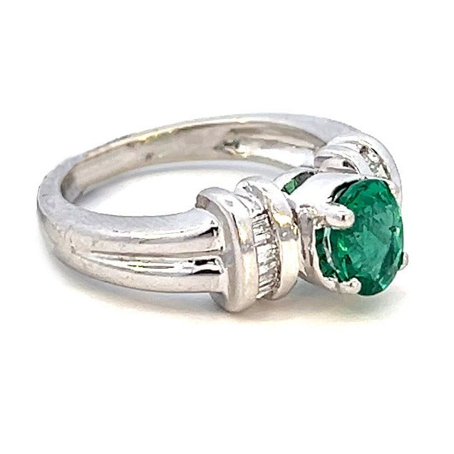 1.14cttw Oval Emerald Ring | Emerald Green Engagement Rings