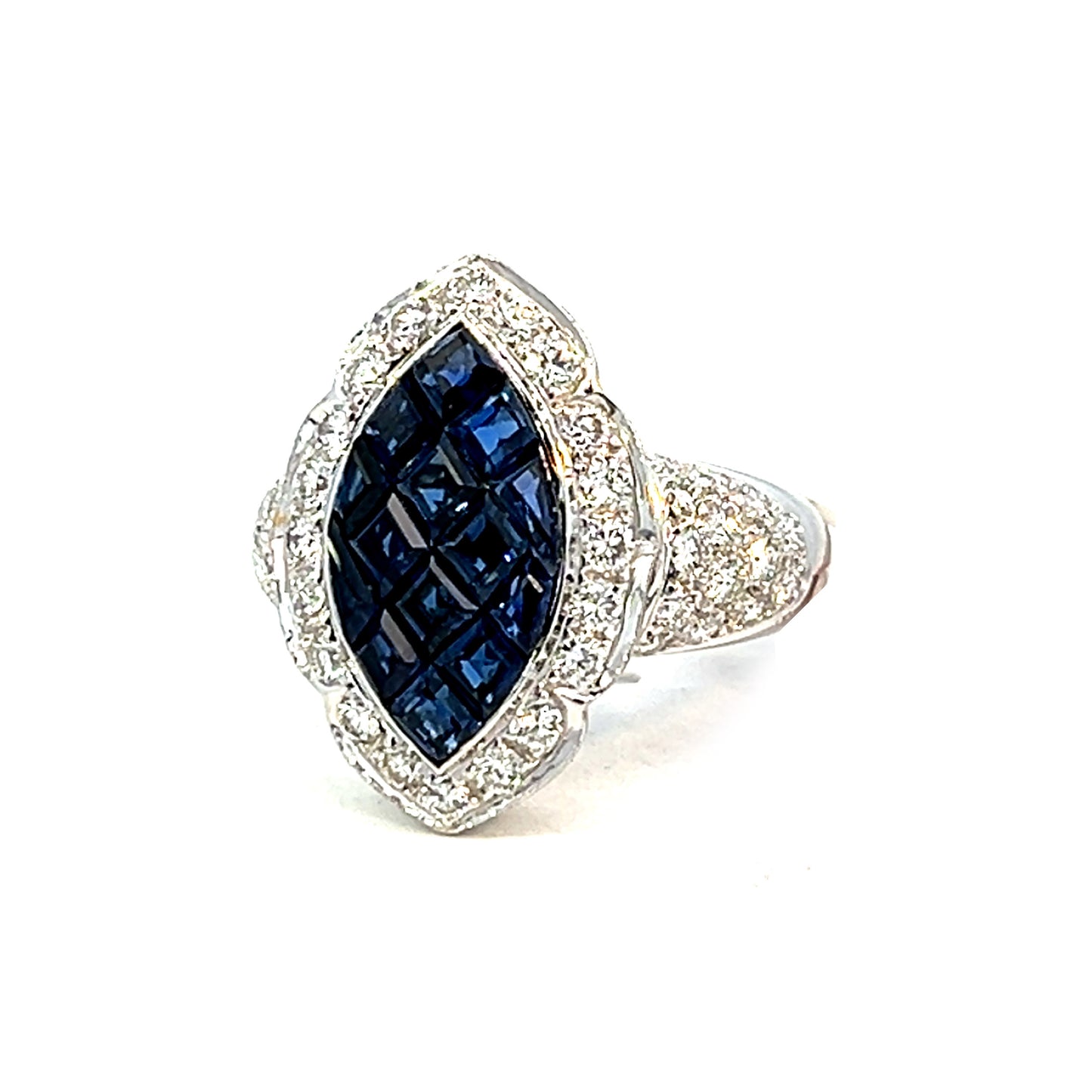 2.40cttw Marquise Sapphire Engagement Ring | Blue Sapphire Marquise Ring