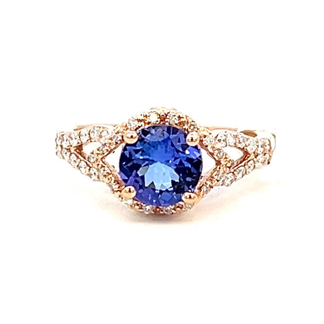 3.01cttw Diamond and Tanzanite Ring | Tanzanite Ring | Kleins