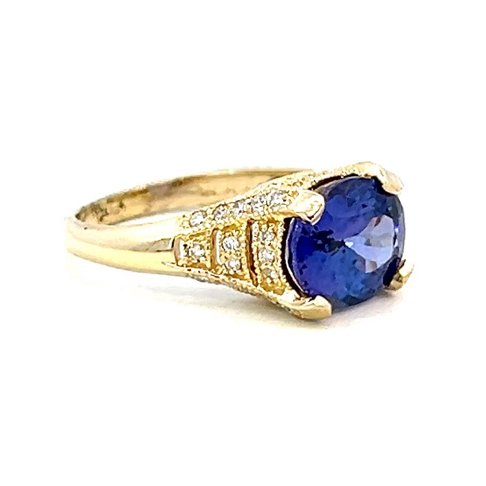 3.80cttw Diamond and Tanzanite Ring | Tanzanite Ring | Kleins