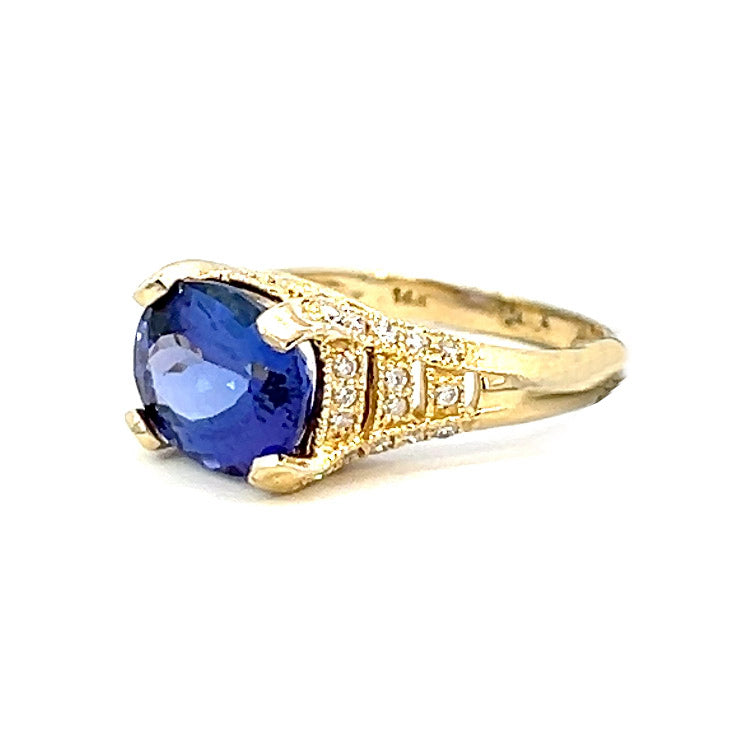 3.80cttw Diamond and Tanzanite Ring | Tanzanite Ring | Kleins