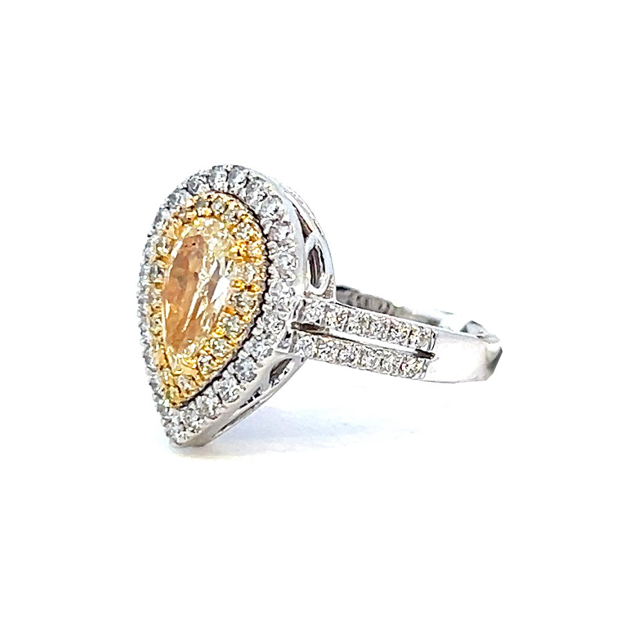 1.90cttw Natural Diamond Engagement Ring | GIA Certified Yellow Diamond Ring