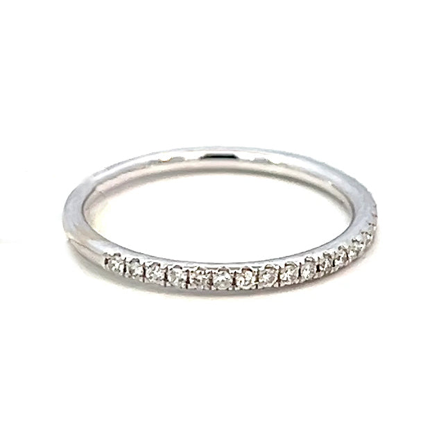 0.25cttw Thin Diamond Wedding Band | 18k White Gold Wedding Band | Classic Wedding Band | Half Eternity Wedding Band