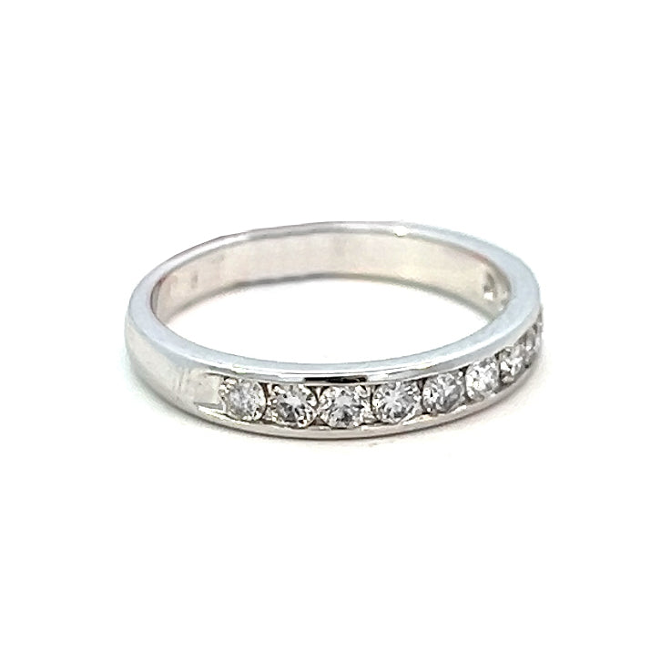 .54cttw Half Eternity Wedding Band | 14k White Gold