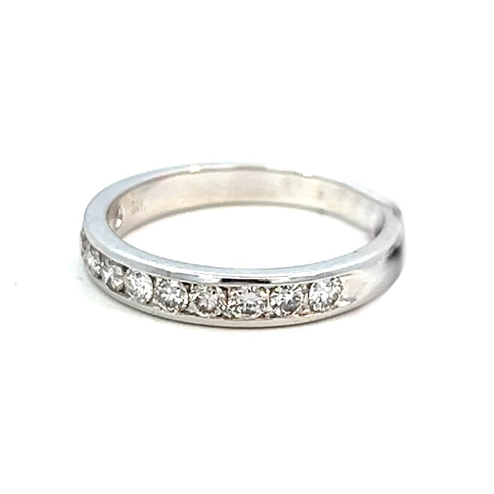 .54cttw Half Eternity Wedding Band | 14k White Gold