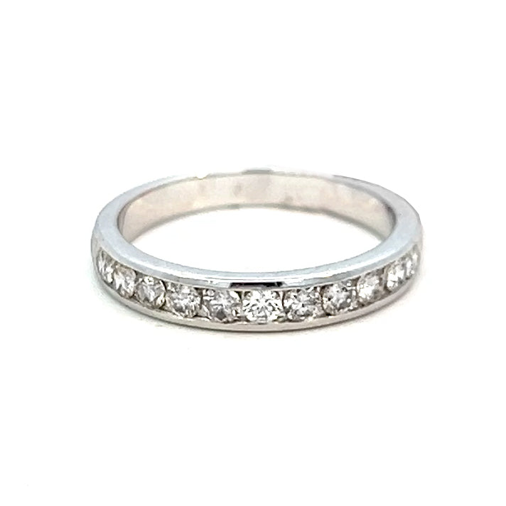 .54cttw Half Eternity Wedding Band | 14k White Gold