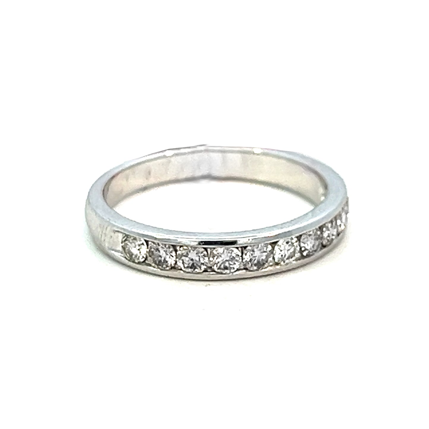 .54cttw Half Eternity Wedding Band | 14k White Gold