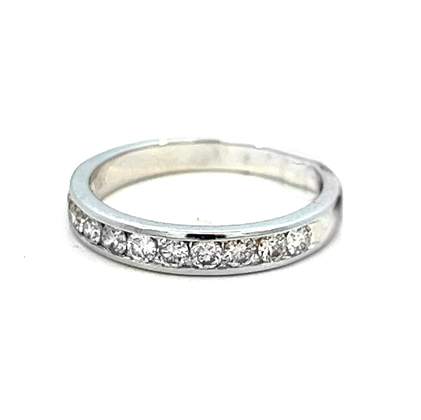 .54cttw Half Eternity Wedding Band | 14k White Gold