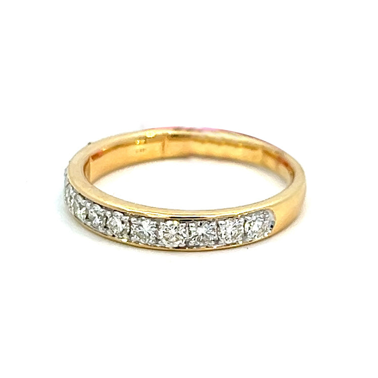 .58cttw Diamond Half Eternity Band | Half Eternity Diamond Ring | 14k Yellow Gold