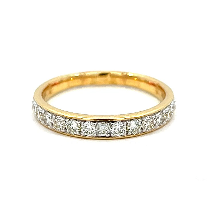 .58cttw Diamond Half Eternity Band | Half Eternity Diamond Ring | 14k Yellow Gold