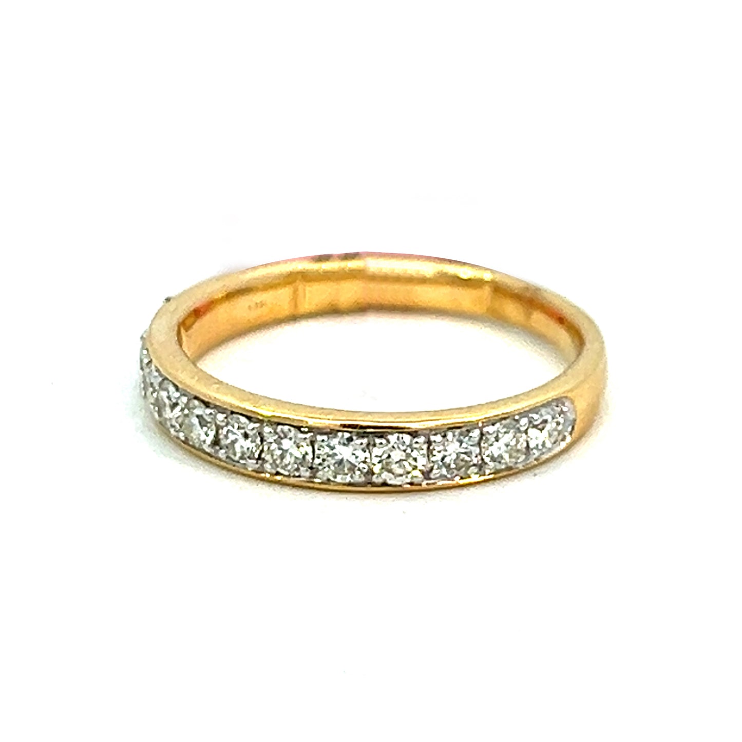 .58cttw Diamond Half Eternity Band | Half Eternity Diamond Ring | 14k Yellow Gold