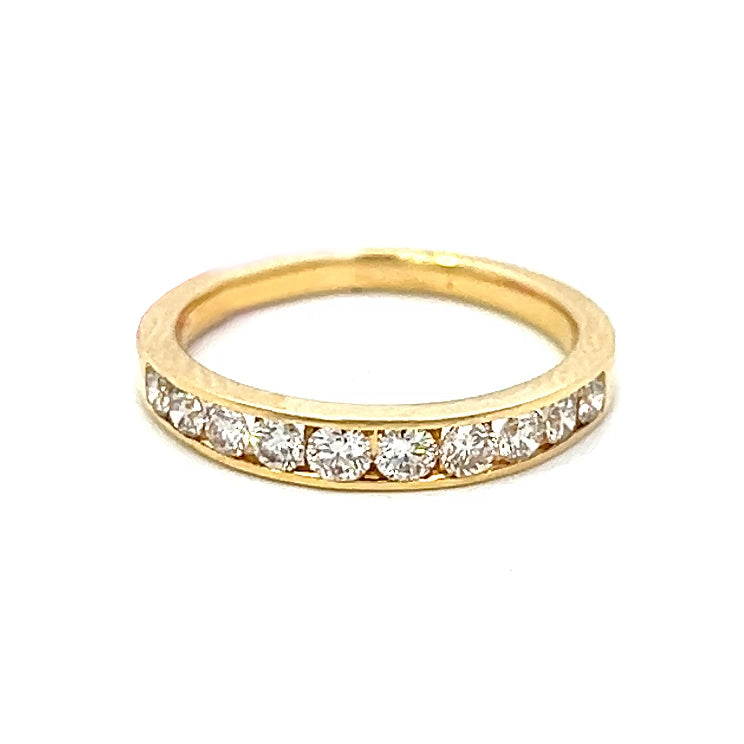 .56cttw Half Eternity Wedding Band | Half Eternity Diamond Ring | Diamond Half Eternity Band | 14k Yellow Gold