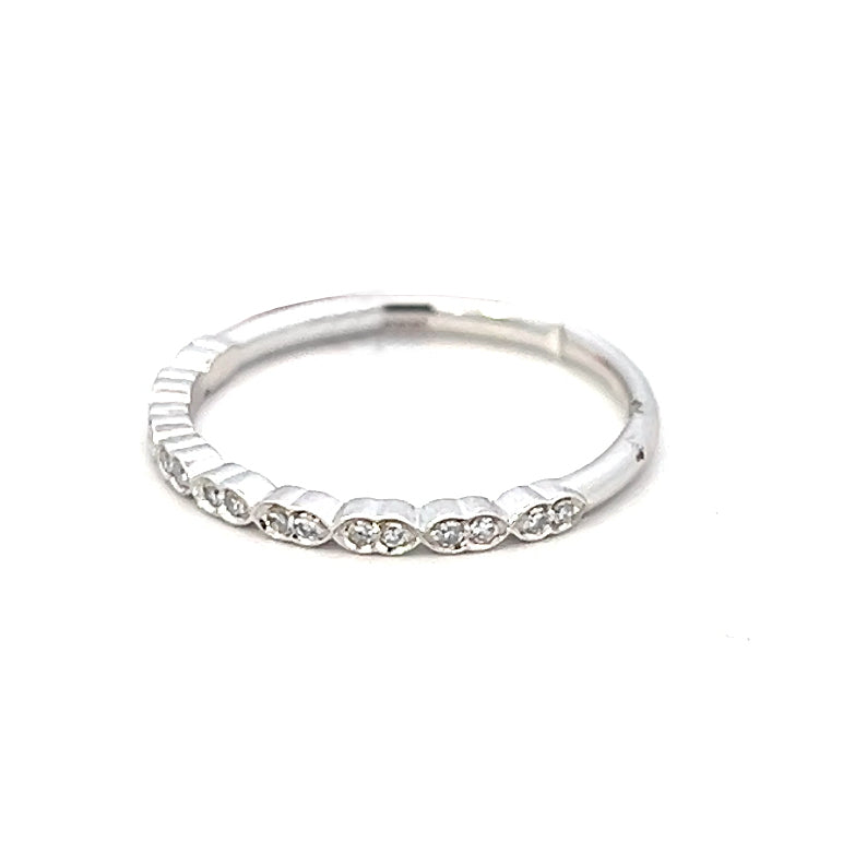 .10cttw Diamond Stack Ring | 14k White Gold | Fashion Ring | Half Eternity Wedding Band