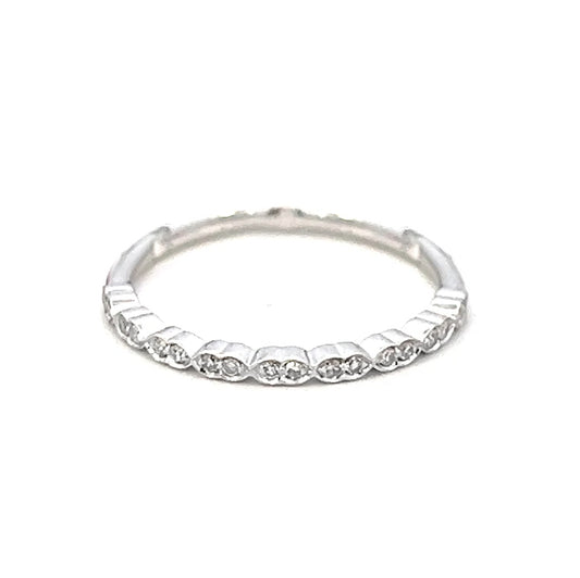 .10cttw Diamond Stack Ring | 14k White Gold | Fashion Ring | Half Eternity Wedding Band