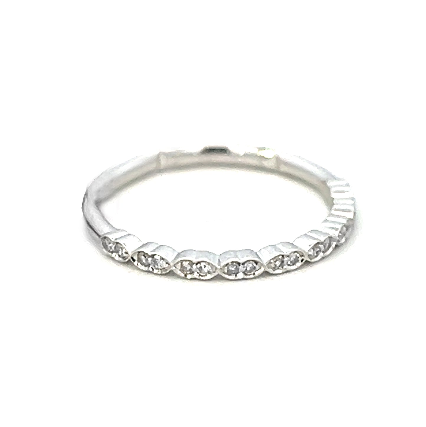 .10cttw Diamond Stack Ring | 14k White Gold | Fashion Ring | Half Eternity Wedding Band