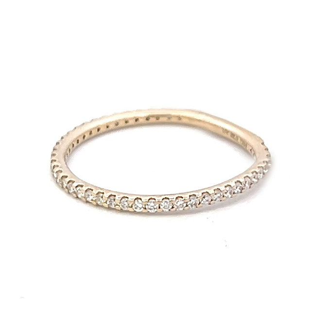 0.25cttw Thin Diamond Wedding Band | 14k Yellow Gold | Classic Wedding Band