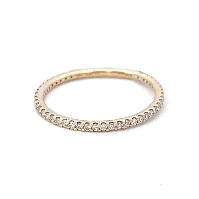 0.25cttw Thin Diamond Wedding Band | 14k Yellow Gold | Classic Wedding Band