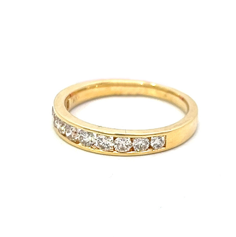 .61cttw Half Eternity Wedding Band | Half Eternity Diamond Ring | Diamond Half Eternity Band | 14k Yellow Gold