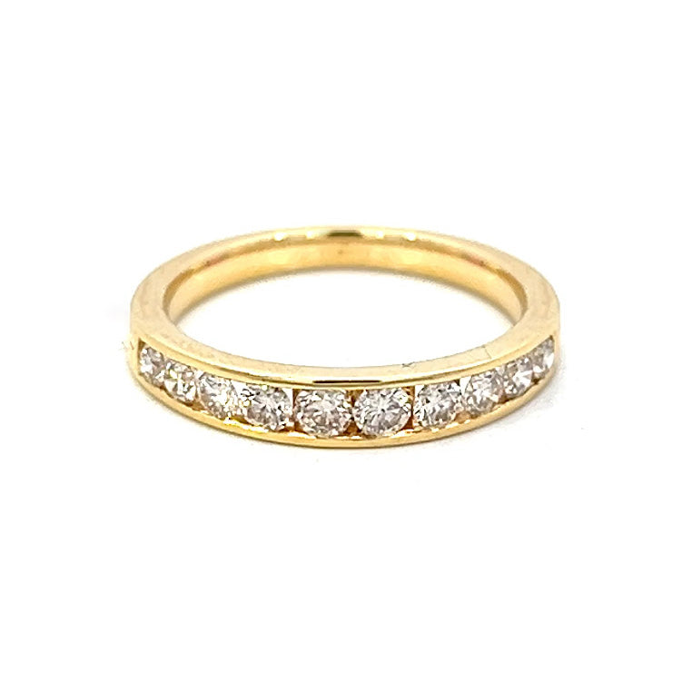 .61cttw Half Eternity Wedding Band | Half Eternity Diamond Ring | Diamond Half Eternity Band | 14k Yellow Gold