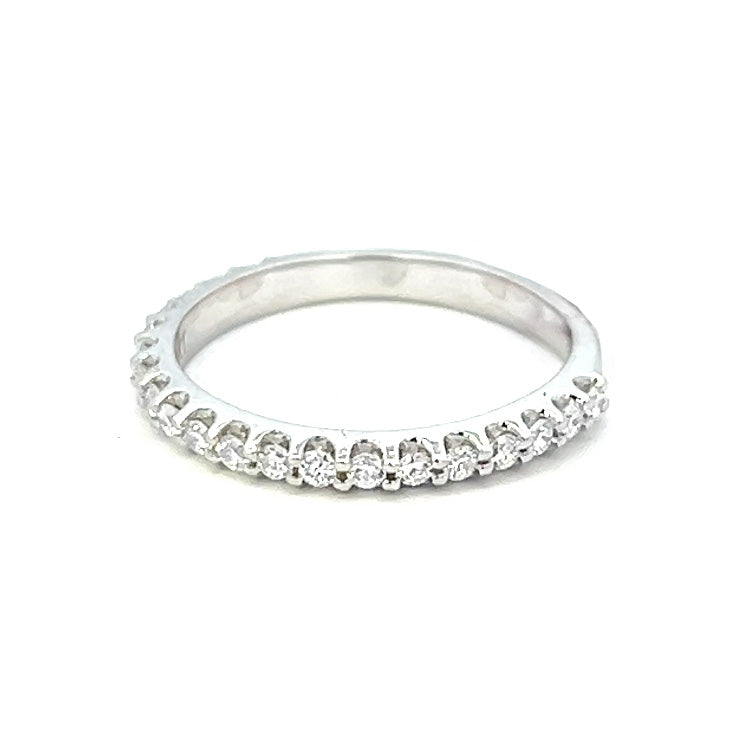 .45cttw Half Eternity Wedding Band | Diamond Stack Ring | 14k White Gold