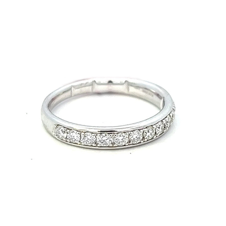 .51cttw Half Eternity Wedding Band | Diamond Stack Ring | 14k White Gold