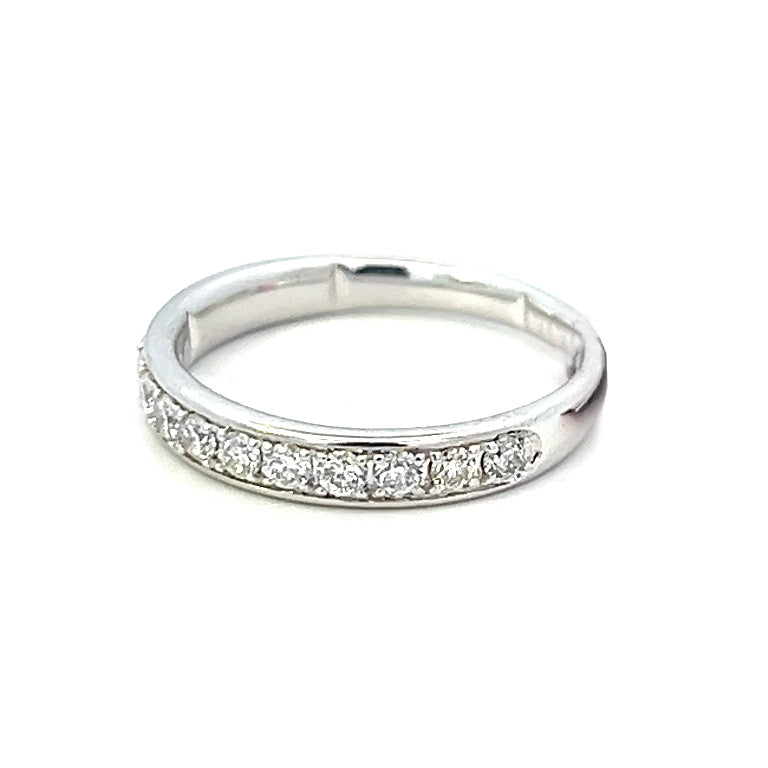 .51cttw Half Eternity Wedding Band | Diamond Stack Ring | 14k White Gold