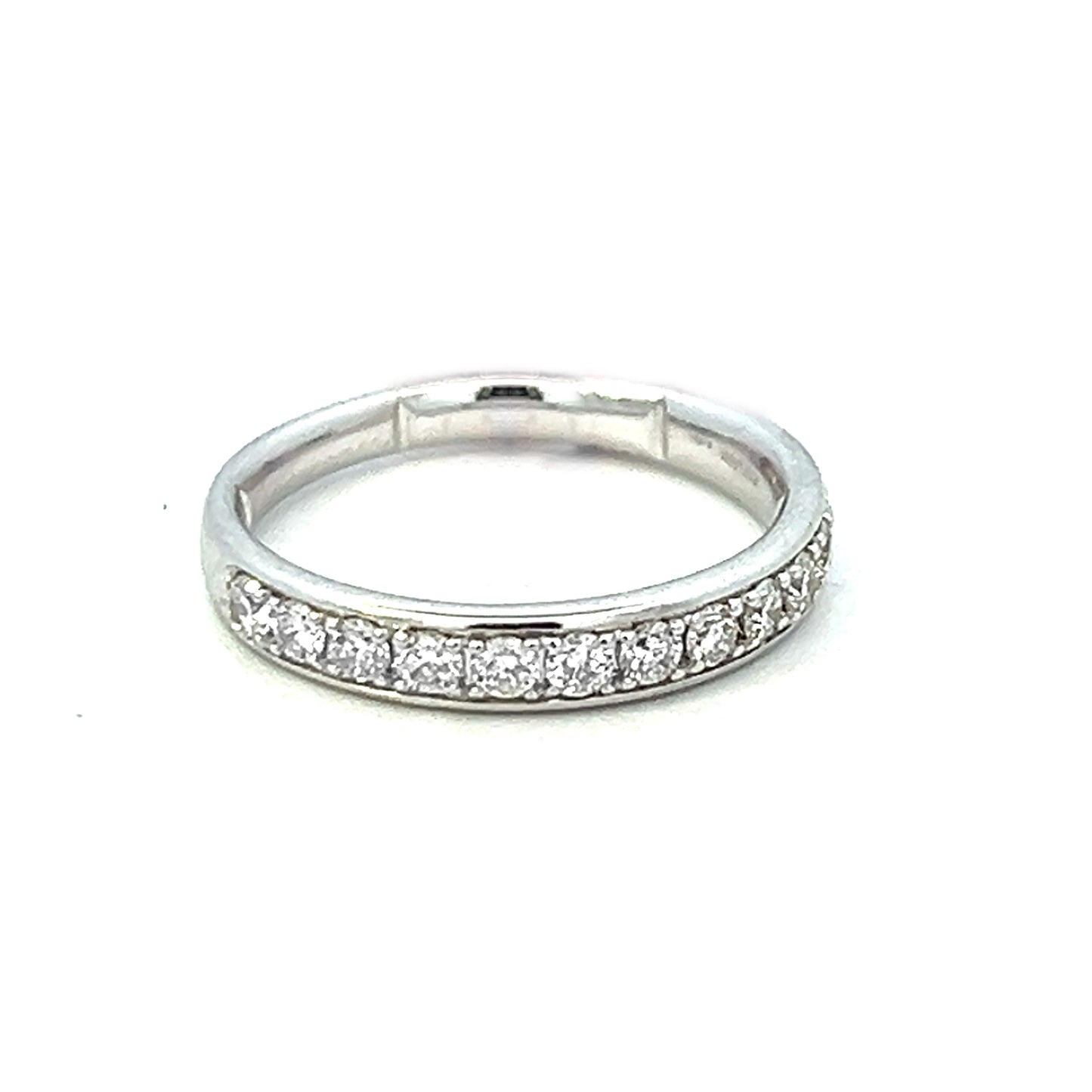 .51cttw Half Eternity Wedding Band | Diamond Stack Ring | 14k White Gold