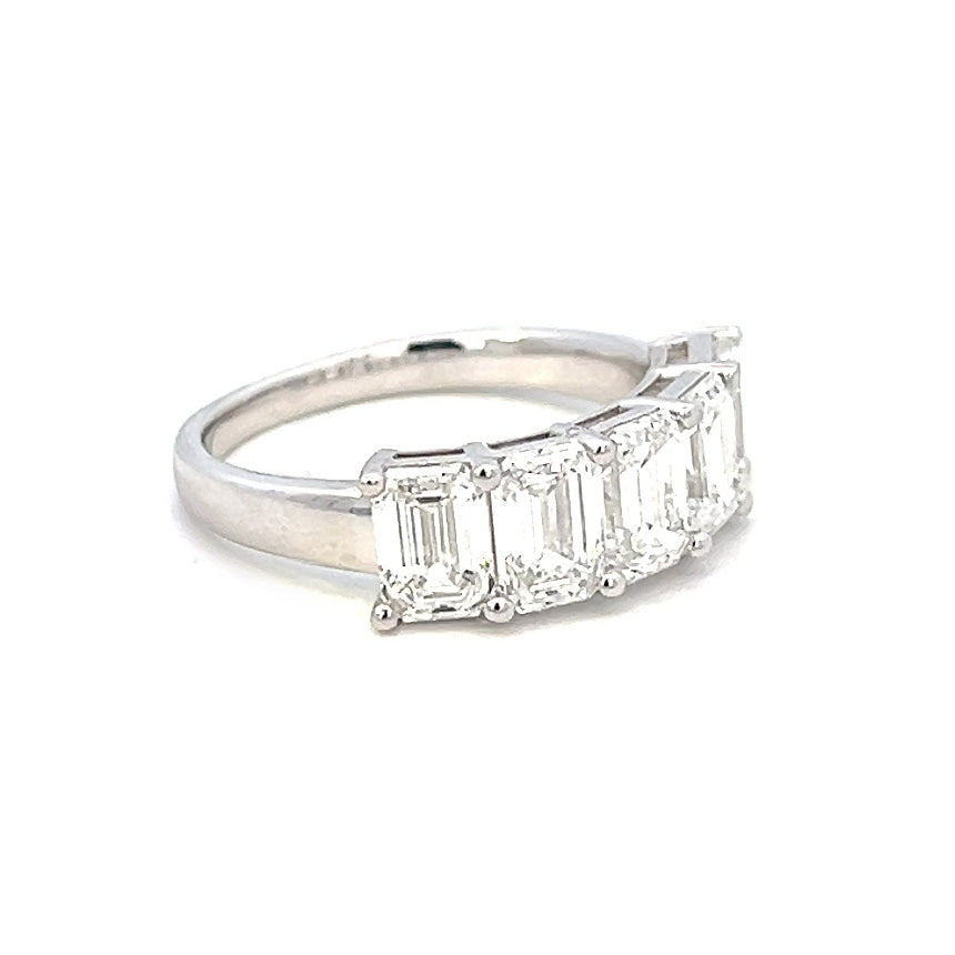 3.76cttw Emerald Cut Diamond Ring Gold Band | Emerald Cut Diamond Ring | Emerald Cut Engagement Ring Diamond | More than A 3 Carat Emerald Cut Diamond Ring