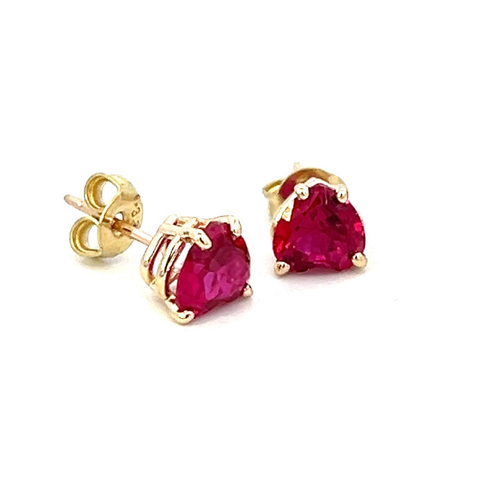 1.00cttw Ruby Stud Earrings | Gold Ruby Earrings | 14k Yellow Gold Earrings