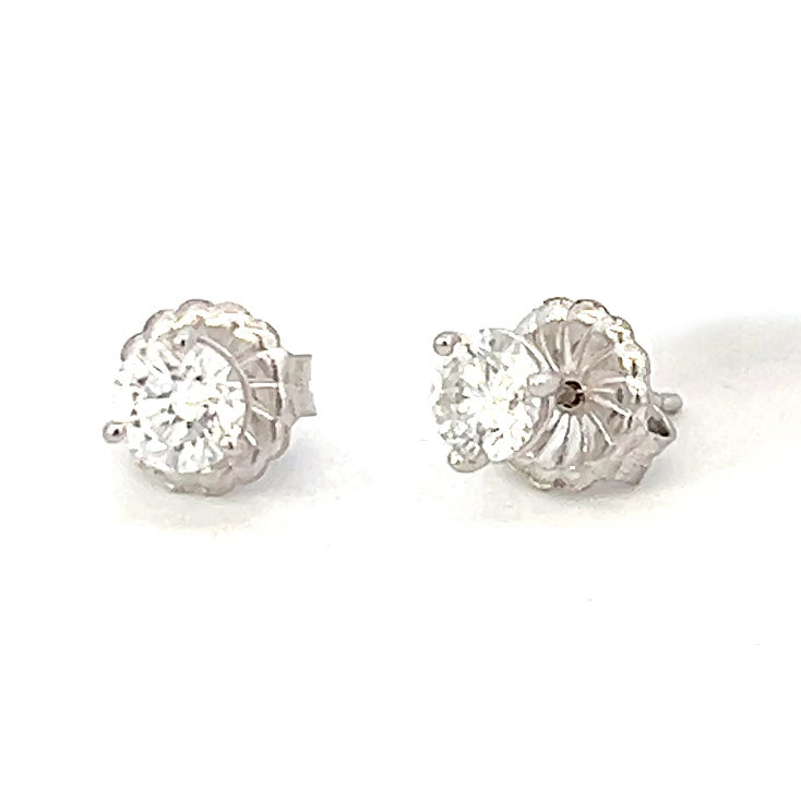 0.86cttw Diamond Stud Earrings | White Gold Diamond Earrings | Dia Studs